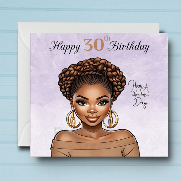 Black Woman Birthday Card N2